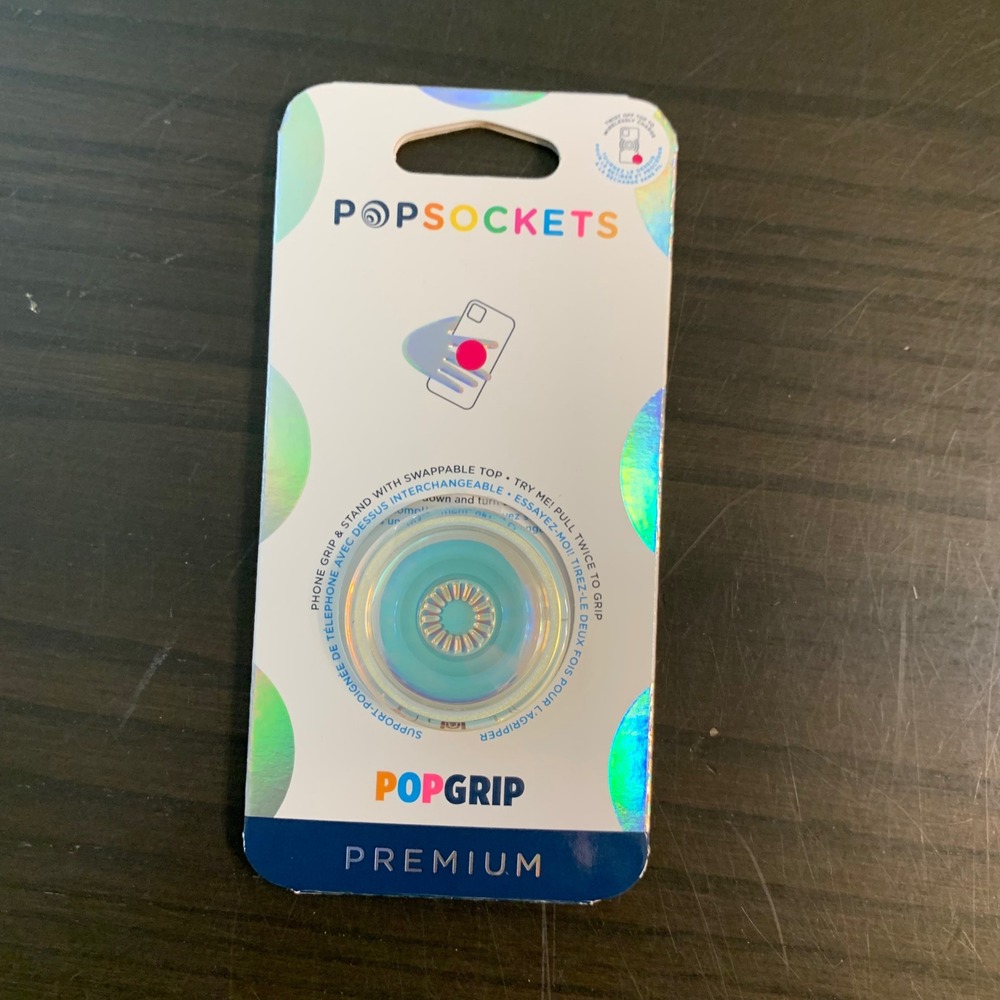 PopSockets PopGrip‎ Premium Teal Iridescent Phone Grip Stand Interchangeable